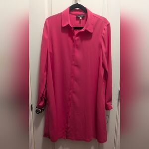 Nine West Long Sleeve Pink Swing Dress Size 10.